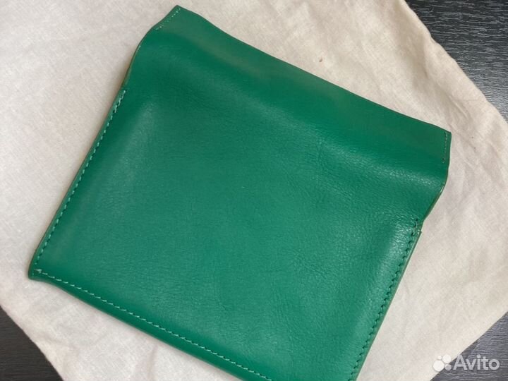 Новое портмоне Cos зеленый, нат. кожа