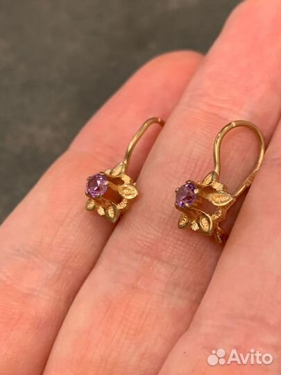 Серьги золотые 583 пробы СССР