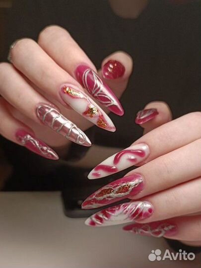 Модель на креативный маникюр (наращивание+дизайн)