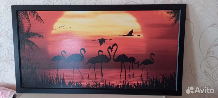 Картина Фламинго 56*106 см