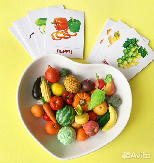 Набор 30 шт. фрукты и овощи из полимерной глины