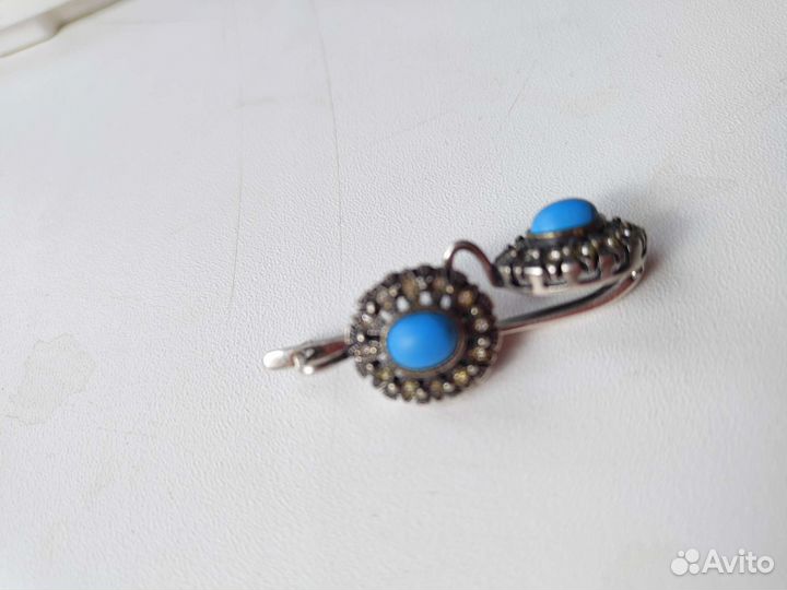 Серебряные серьги СССР винтаж