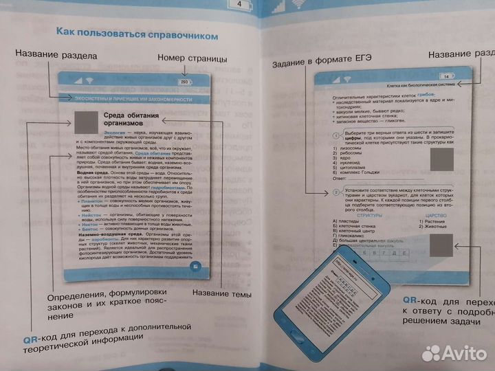 Справочник по биологии егэ и огэ с QR-кодами