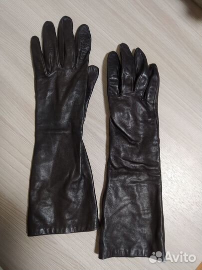 Удлинённые перчатки из телячьей кожи