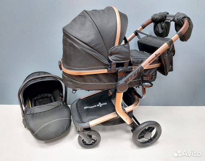 Детская коляска трансформер 3в1 с автолюлькой