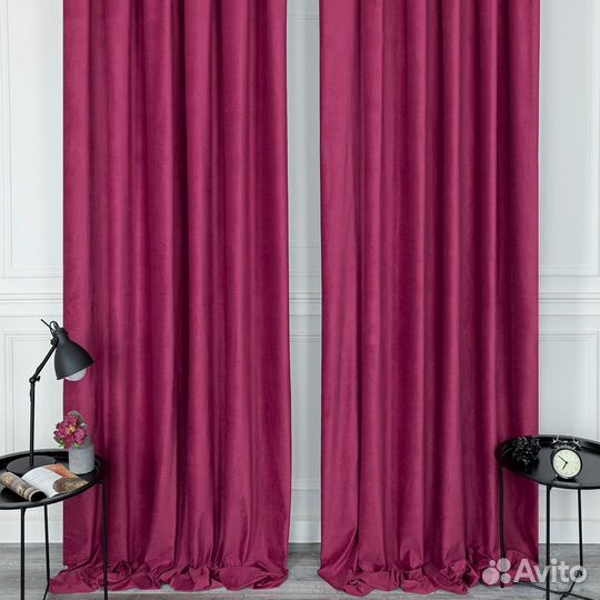 Шторы бархат Беллиссимо Винный