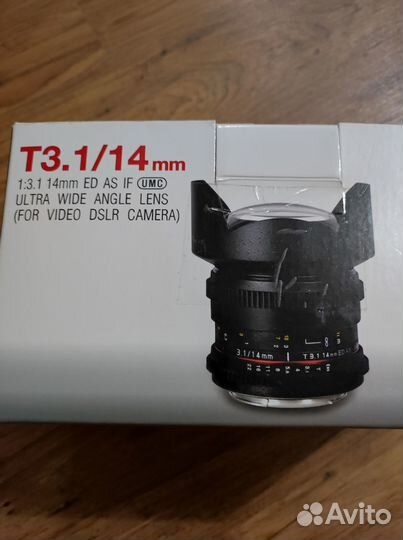 Объектив samyang 14mm 2,8 для canon