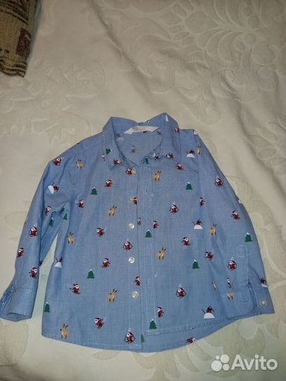 Рубашка hm новогодняя, брюки