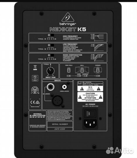 Behringer K5. Активный манитор 5 bi-amp, 100 Вт
