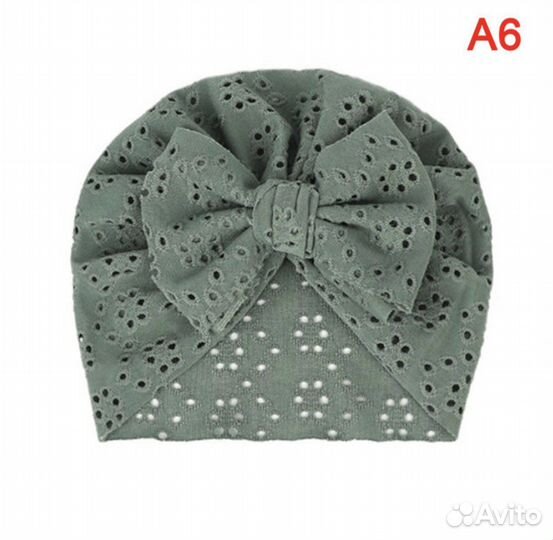 Шапка-тюрбан для девочек до 1 года на лето
