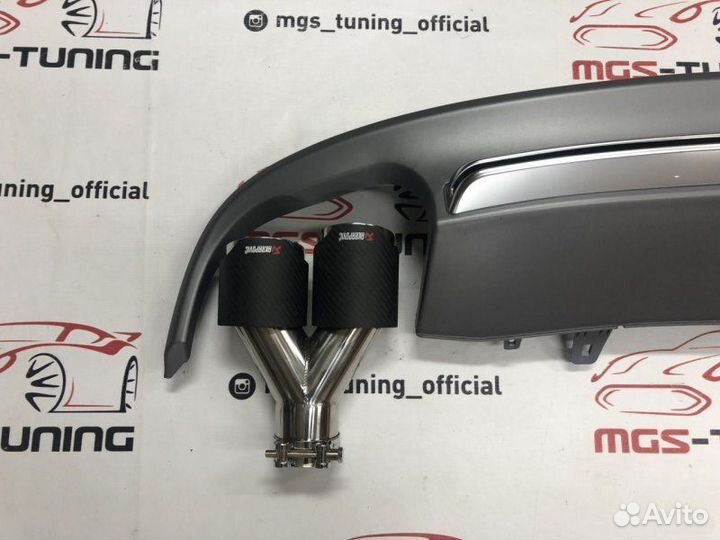 Диффузор на Audi A5 в стиле S5+Acrapovich стиль 3