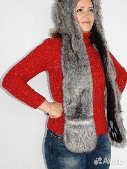 Шапка меховая волк