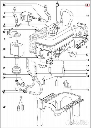 Помпа гладильной системы Miele 9711290