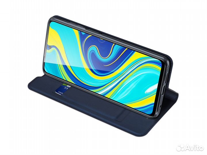 Книжка бархатная Темно-Синий Note 9S / 9 Pro