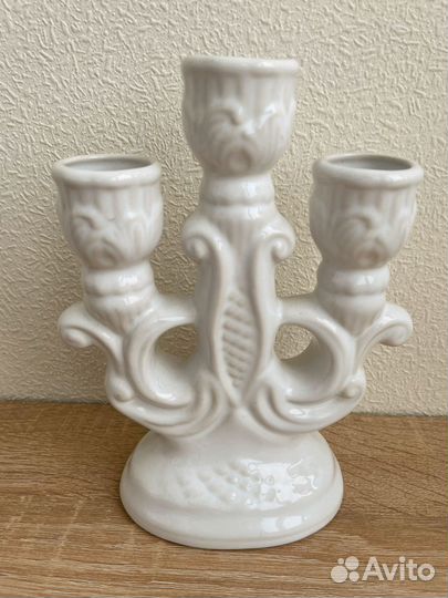 Подсвечник на 3 свечи керамика