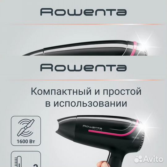 Фен Rowenta CV3323F0 1600 Вт черный