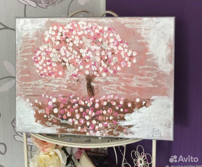 Картина цветущее дерево 40х30х2 см