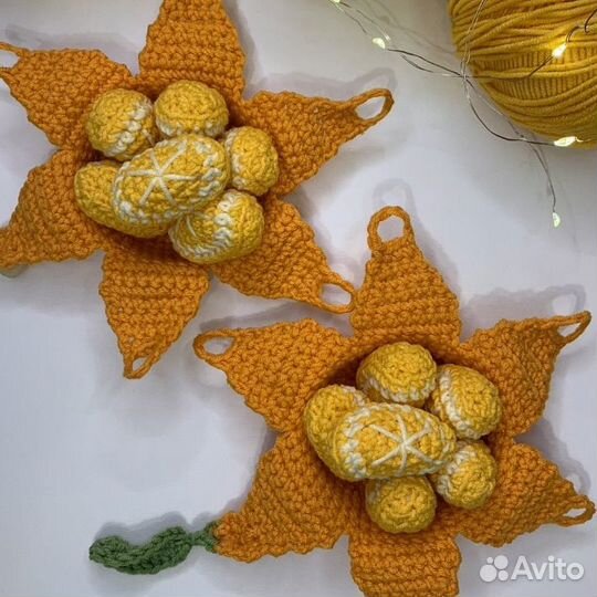 Мастер класс по вязанию, мандарин с дольками