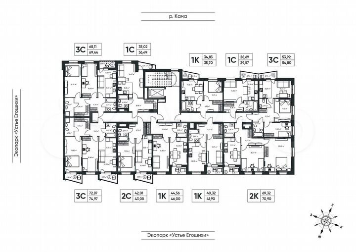 3-к. квартира, 75 м², 6/6 эт.
