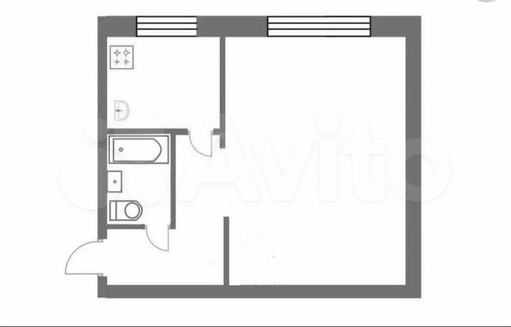 1-к. квартира, 30 м², 2/2 эт.