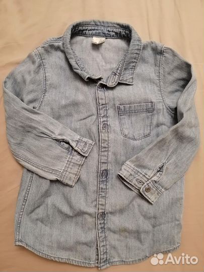 Джинсовая рубашка hm для мальчика 92 р