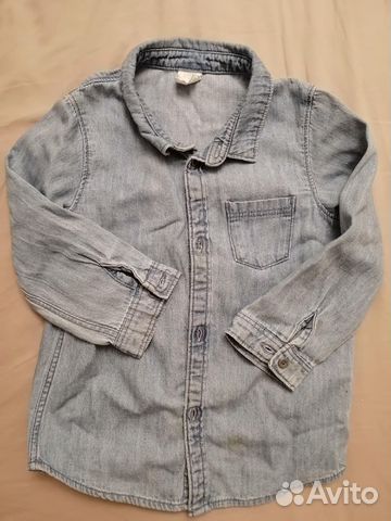 Джинсовая рубашка hm для мальчика 92 р