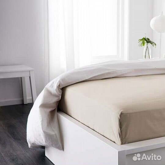 Бежевая простыня на диван Двала IKEA 150*260