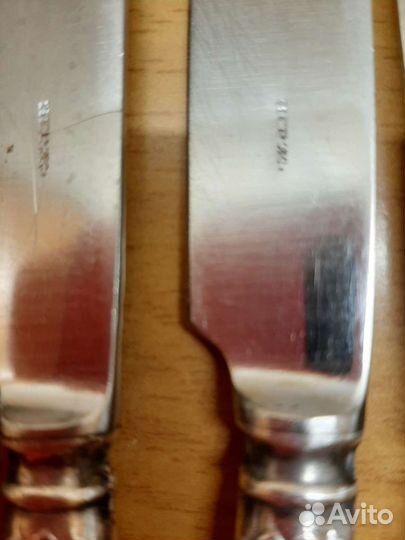 Мельхиоровые столовые ножи 6шт. СССР