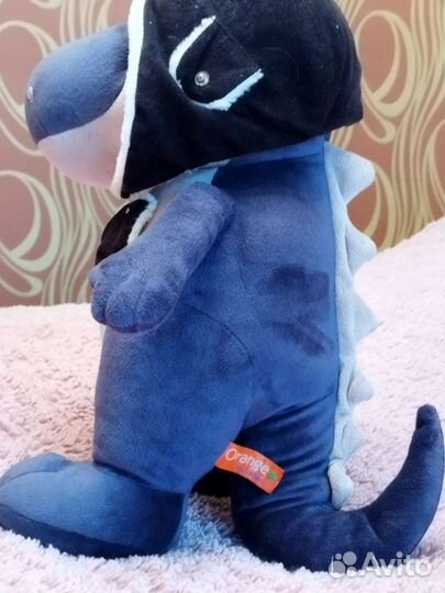 Мягкая игрушка Динозаврик в шапке летчика