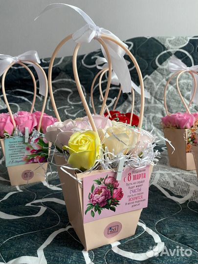 Букет из мыльных роз на 8 марта