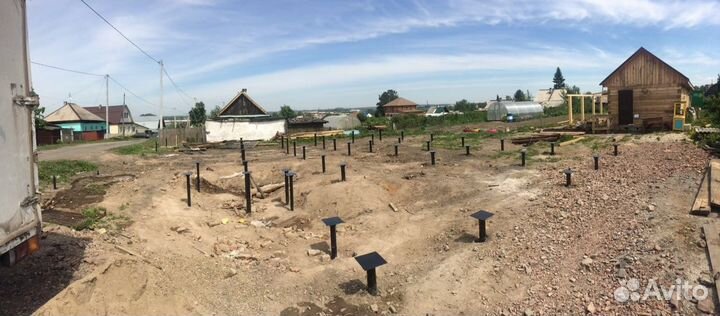 Установим фундамент на винтовых сваях