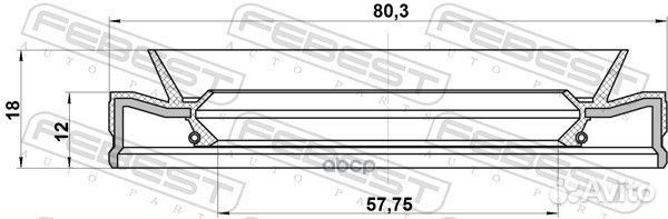 Сальник привода 59X80X12X18 95HEY-59801218R Febest