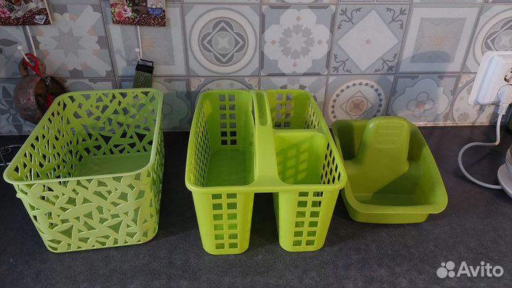 Емкость пластиковая, корзина для кухни, скалка