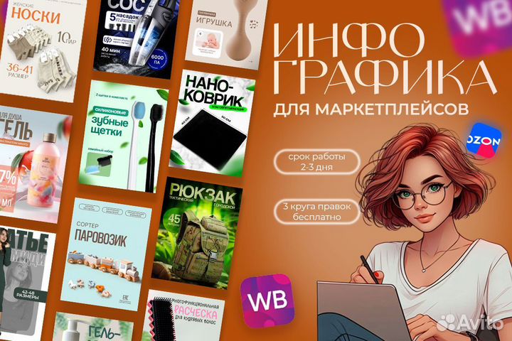 Инфографика для маркетплейсов wildberries ozon