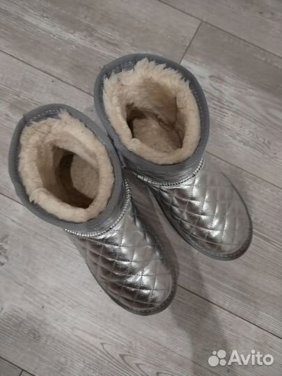 Угги женские серебряные 37