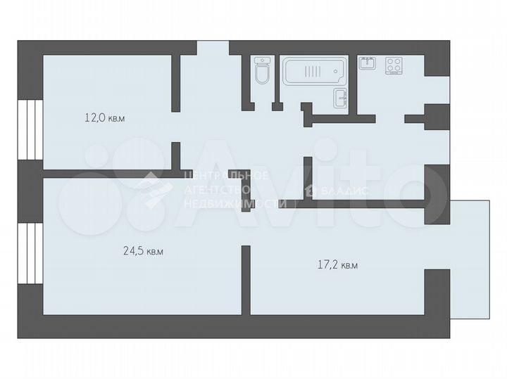 3-к. квартира, 80,6 м², 2/4 эт.