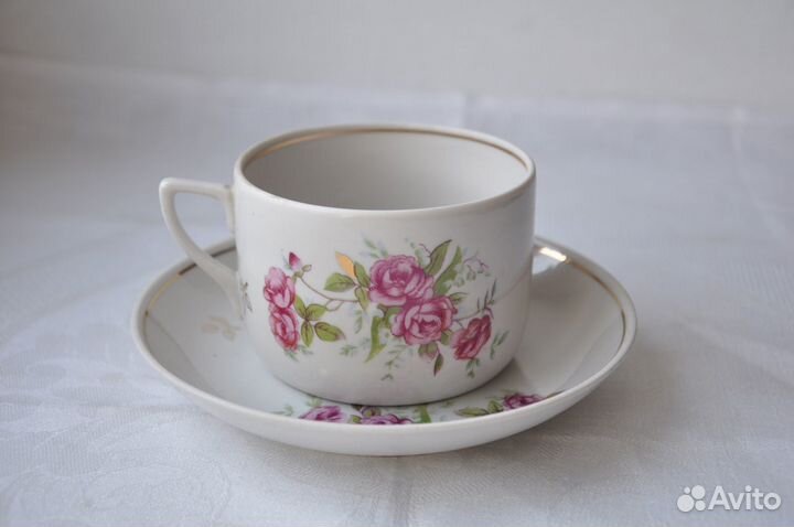 Чайная пара Дулёво, Розы, 1964 г, СССР