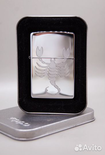 Zippo Scorpion (Редкий) high polish chrome