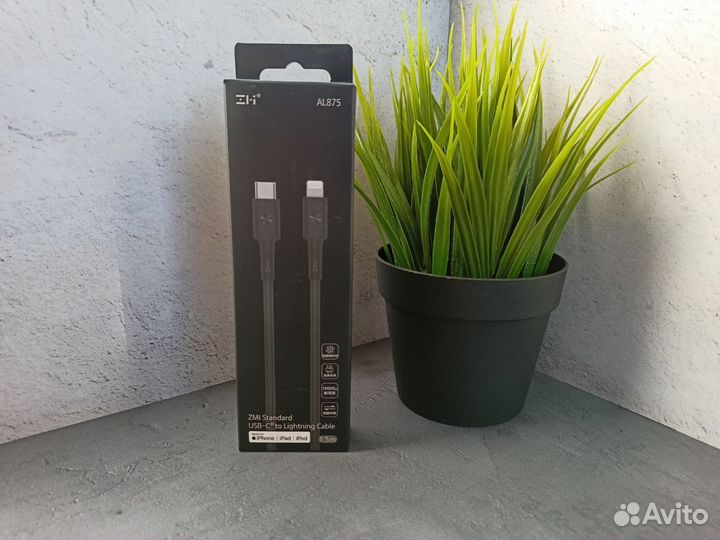 Кабель Type-C/Lightning ZMI 150см MFI 18W PD (Blac