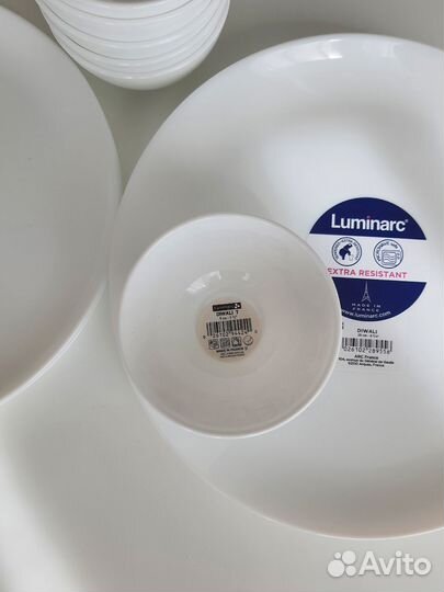 Набор luminarc diwali белый и 2 тарелки для пиццы