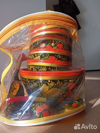 Набор деревянной посуды хохлома