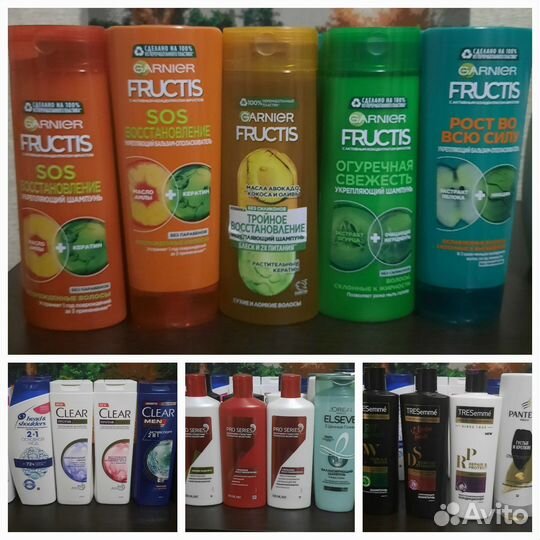 Шампунь elseve,tresemme, fructis, clear, wella