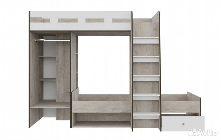 Кровать 2 яруса со шкафом