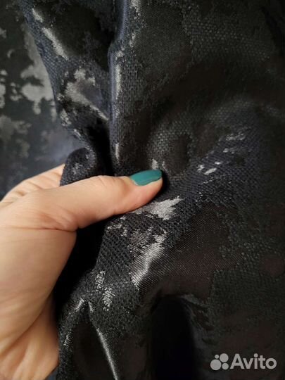 Шторы чёрные канвас мрамор на ленте