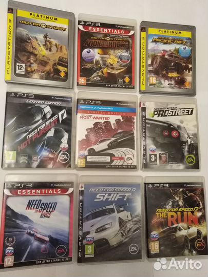 Игровые диски на ps3. Гонки