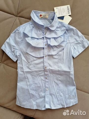 Блузка школьная Button Blue