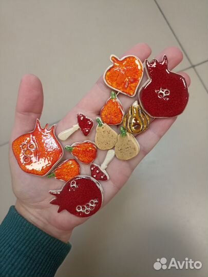 Брошь серьги из керамики ручной работы