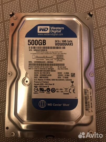 Жесткий диск WD 500Gb (отл.сост.)