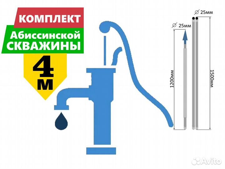 Комплект для абиссинской скважины 4м вгп