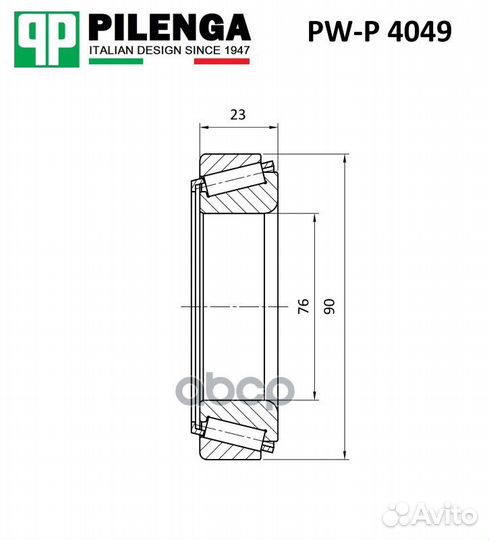 Подшипник ступицы, комплект PW-P4049 pilenga